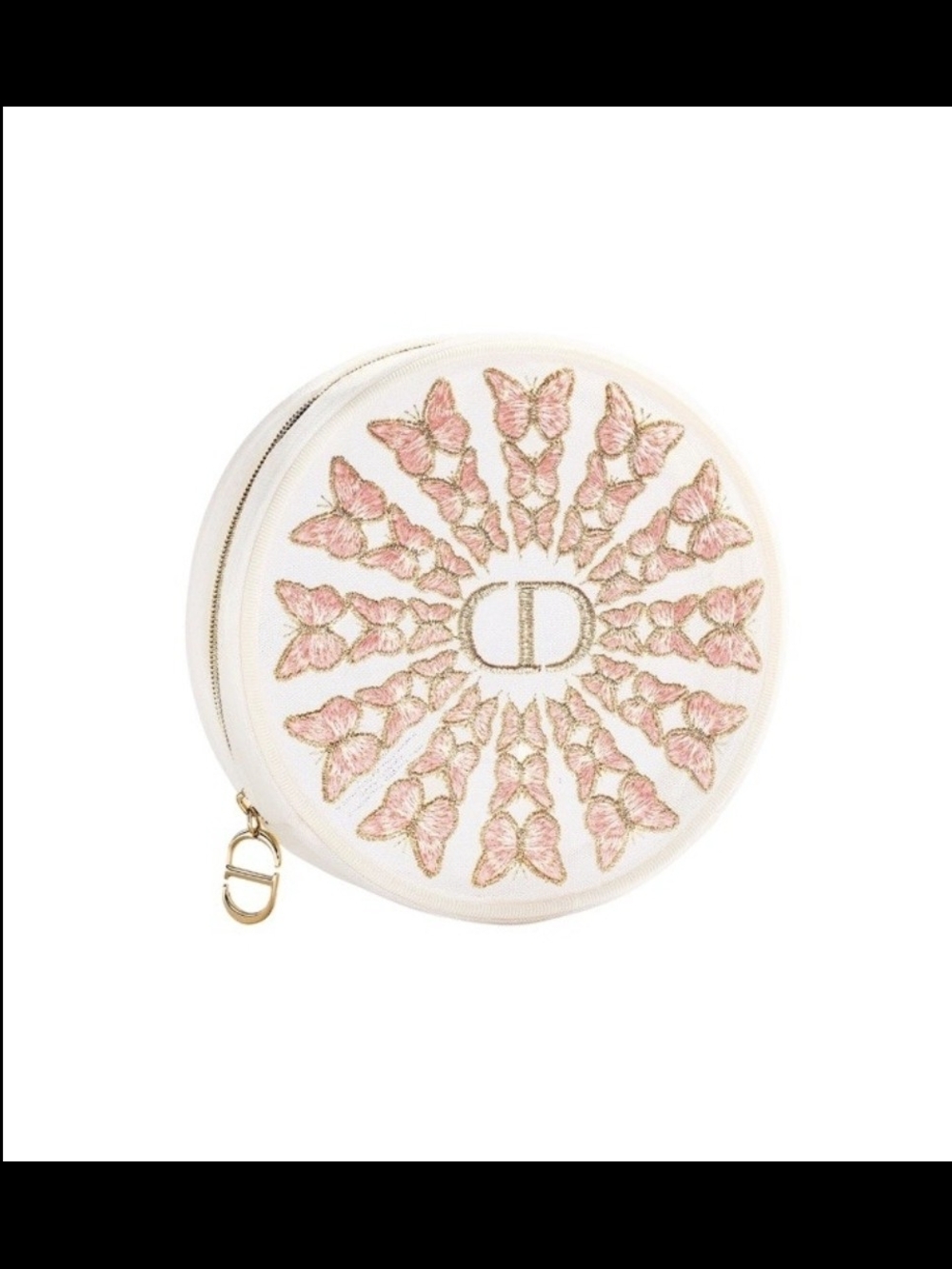 Dior Pink Butterfly Round Pouch